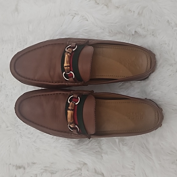 Authentic Gucci 28734 Leather Driving Loafers Mens size 12 - Picture 4 of 16